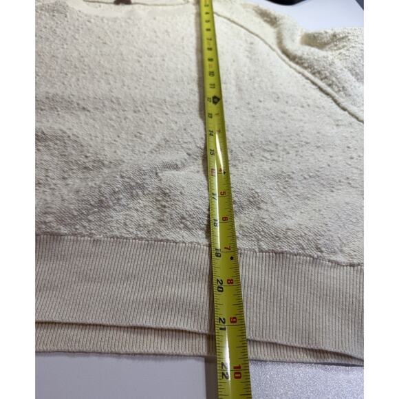 Free People Found My Friend Sweater Sz XS Ivory Terry Cloth Oversized Minimalist - Picture 11 of 14